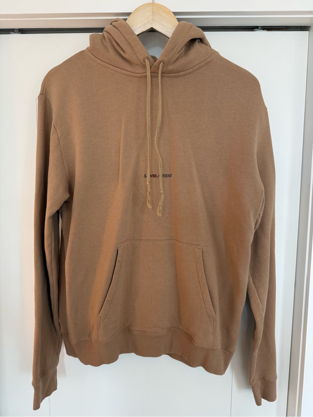 Men's Saint Laurent Camel Hooded Sweatshirt - Minimal Logo